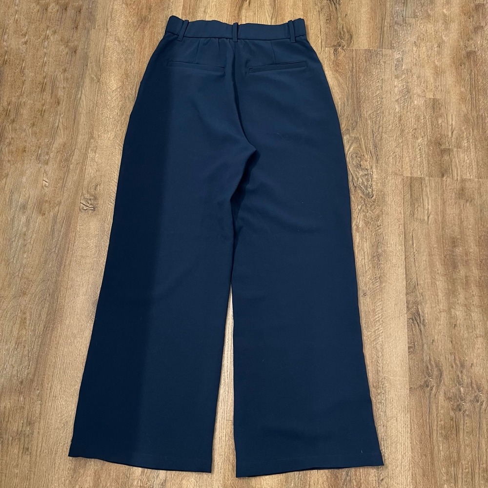 Abercrombie & Fitch Sloane Tailored Wide Leg Pants Navy Blue High Rise Small - Picture 3 of 11
